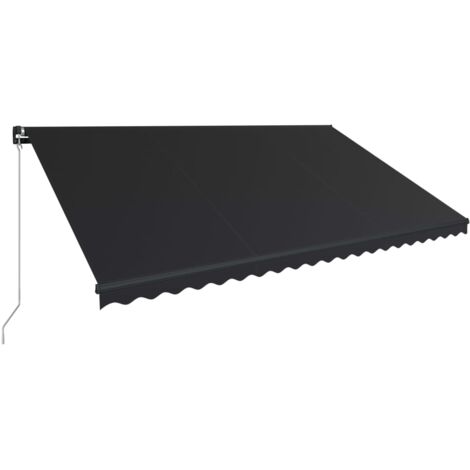 vidaXL Manual Retractable Awning 300x250 cm Anthracite - Anthracite