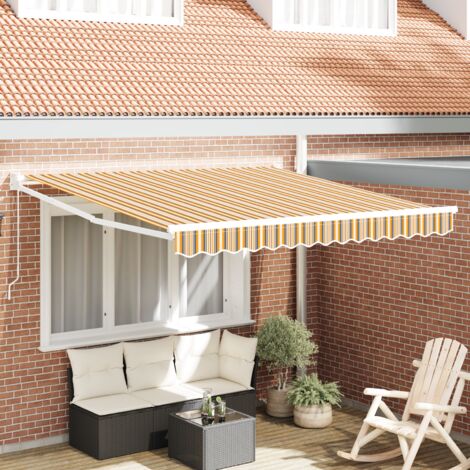 vidaXL Manual Retractable Awning Multicolour Stripe 300x250 cm