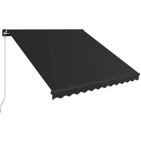 vidaXL Manual Retractable Awning with LED 300x250 cm Anthracite - Anthracite