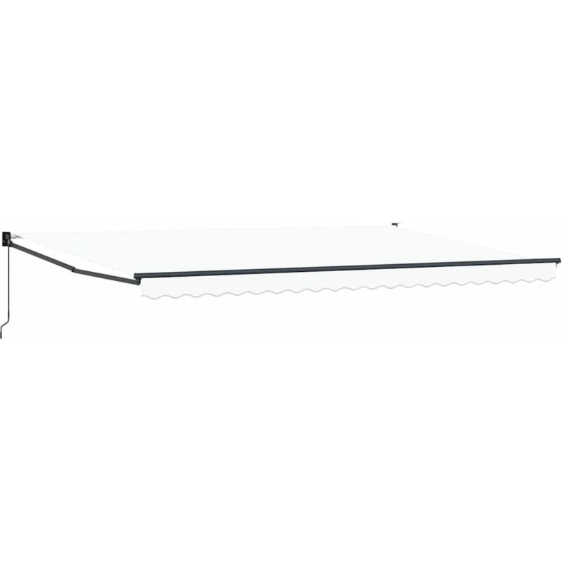 Einziehbare Markise Weiß 500 × 300 Cm Stoff, Metall Vidaxl