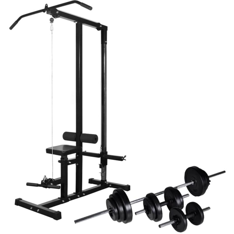 

Máquina de musculación con pesas y mancuernas 30,5 kg - Negro - Vidaxl
