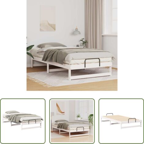 vidaXL Marco de cama -  Estructura de cama 100 x 200 cm Madera de pino macizo