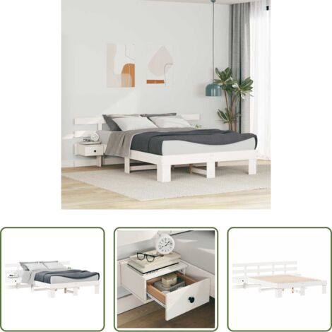 vidaXL Marco de cama -  Estructura de cama 150 x 200 cm Madera de pino macizo