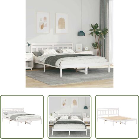 vidaXL Marco de cama -  Estructura de cama 150 x 200 cm Madera de pino macizo
