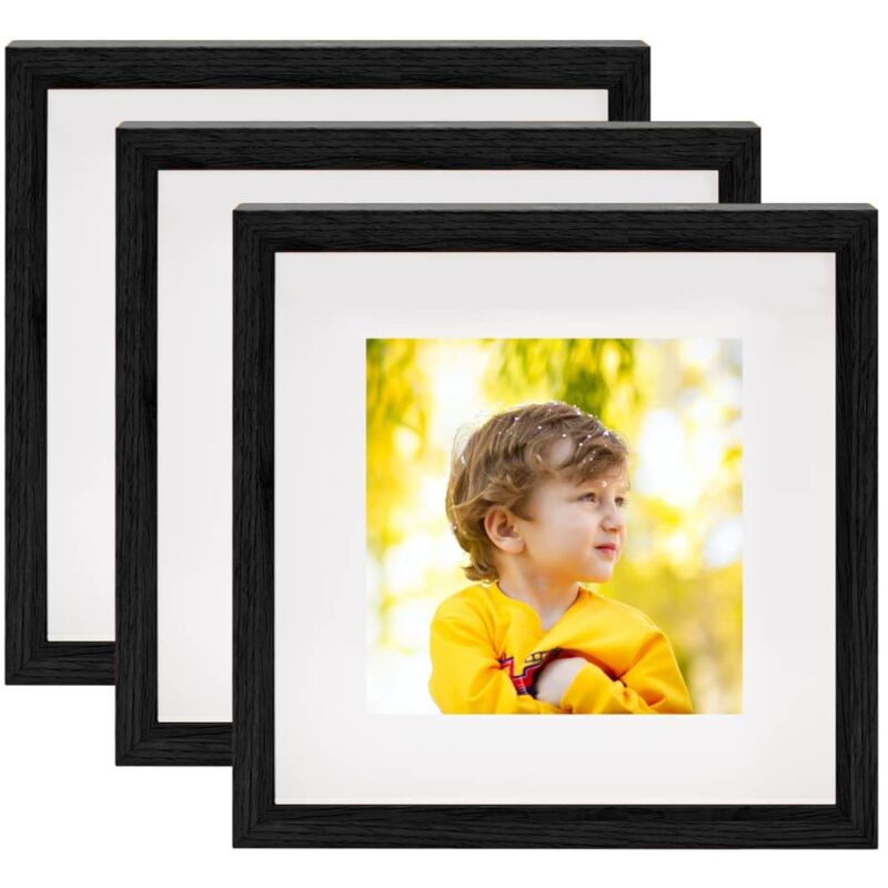 

Marco de foto caja 3D 3 uds negro 23x23 cm para foto 13x13 cm - Negro - Vidaxl