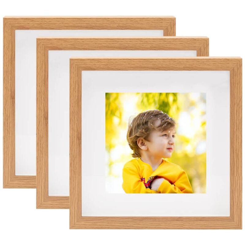 

Marco de foto caja 3D 3 uds roble 23x23 cm para foto 13x13 cm - Marrón - Vidaxl