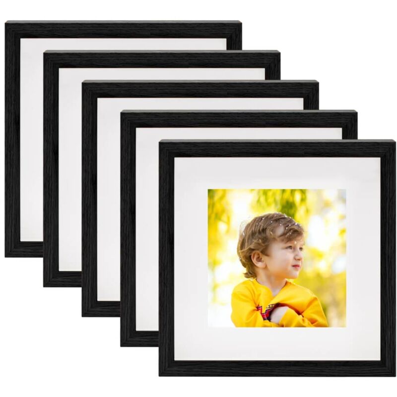 

vidaXL Marco de foto caja 3D 5 uds negro 23x23 cm para foto 13x13 cm - Negro