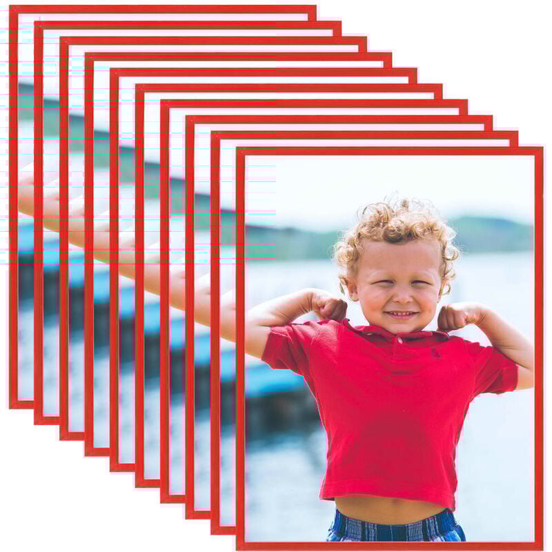 

vidaXL Marco de foto collage de pared o mesa 10 uds rojo MDF 20x25 cm - Rojo