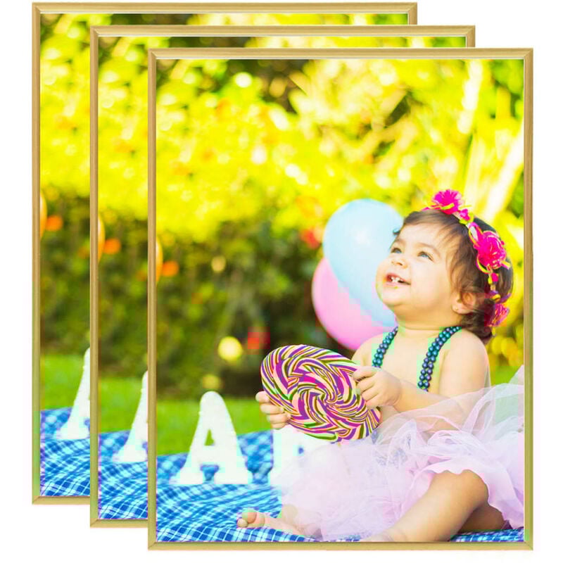 

Marco de foto collage de pared o mesa 3 uds dorado MDF 20x25 cm - Oro - Vidaxl