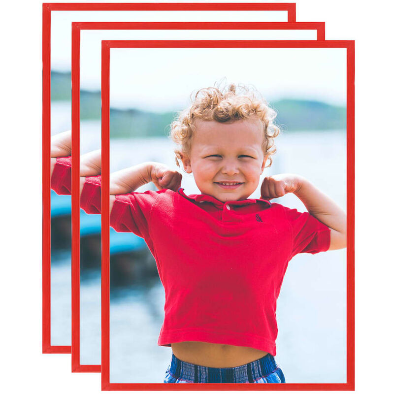 

vidaXL Marco de foto collage de pared o mesa 3 uds rojo MDF 29,7x42 cm - Rojo