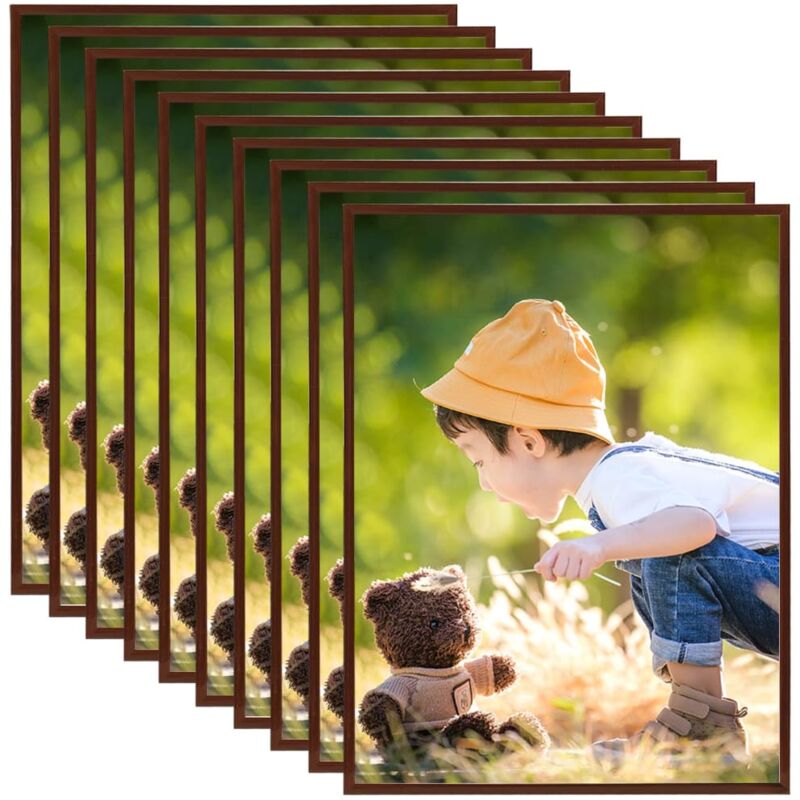 

vidaXL Marco de foto collage de pared/mesa 10 uds bronce MDF 20x25cm - Marrón