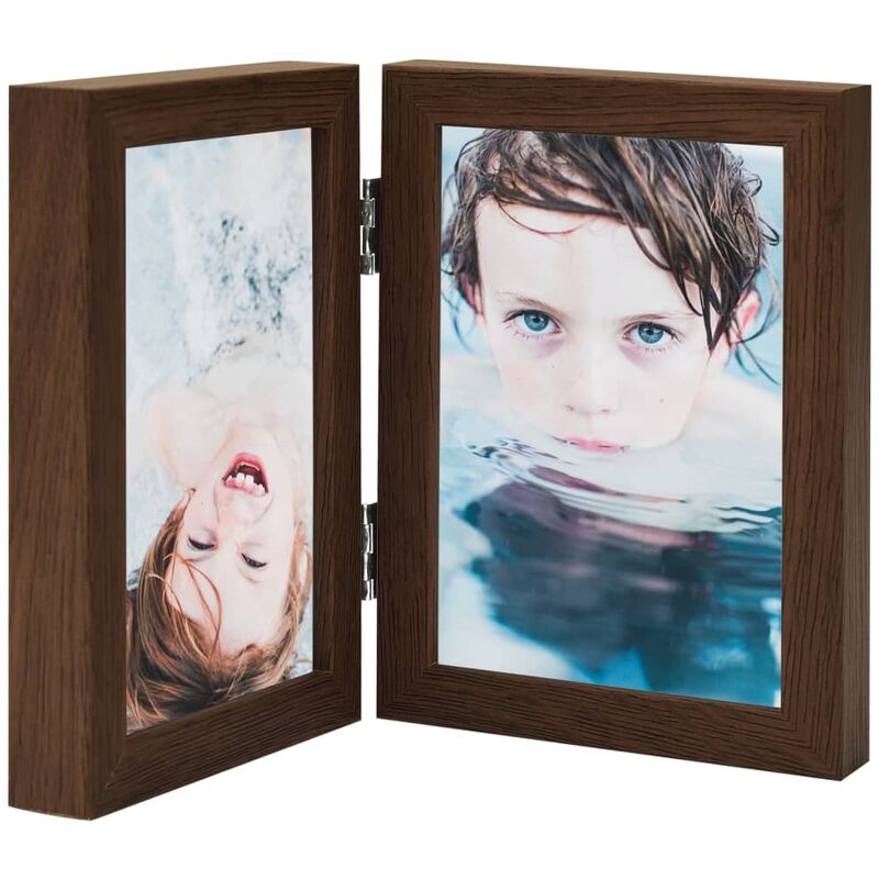 

Marco de foto collage plegable marrón oscuro 2x(10x15 cm) - Marrón - Vidaxl