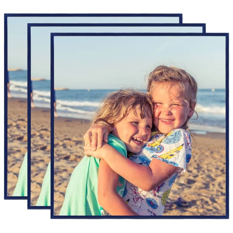 

vidaXL Marcos de foto collage de pared o mesa 3 uds azul MDF 30x30cm - Azul