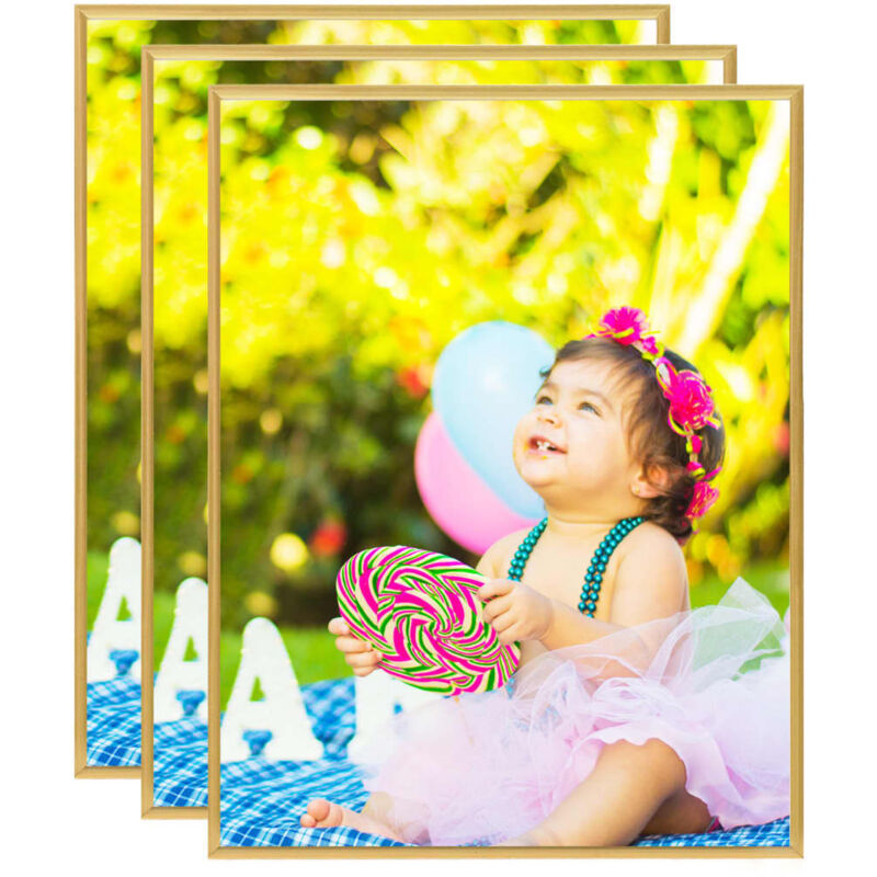 

vidaXL Marcos de foto collage de pared o mesa 3 uds dorado MDF 40x50cm - Oro