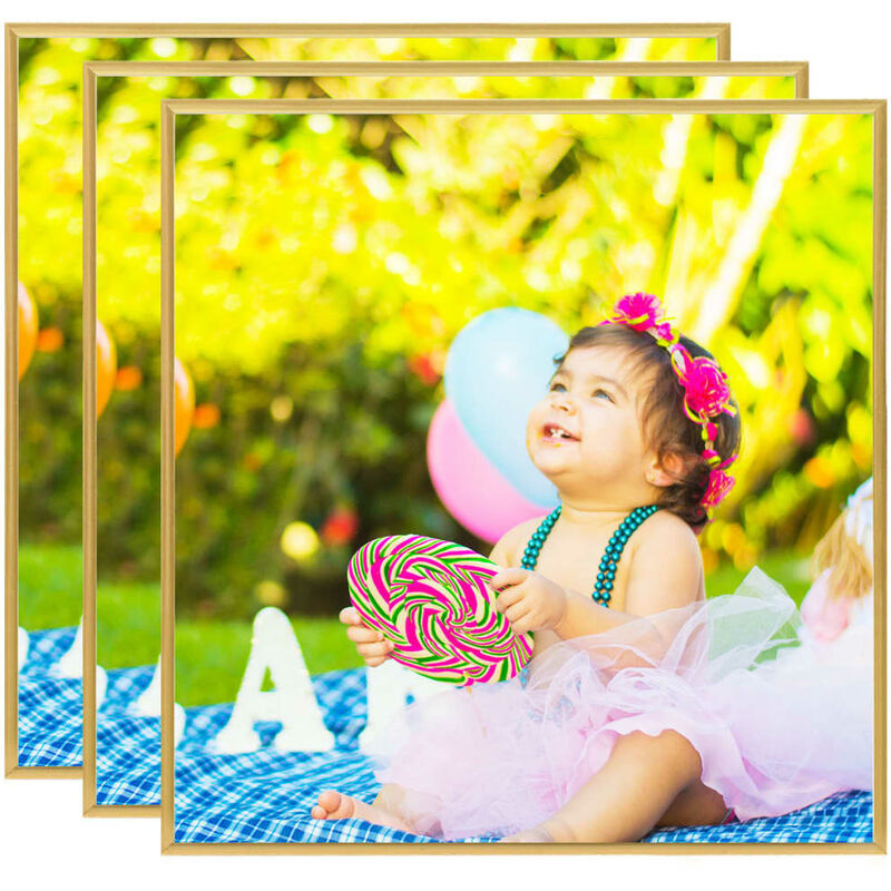 

vidaXL Marcos de foto collage de pared o mesa 3 uds dorado MDF 50x50cm - Oro
