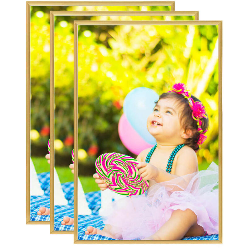 

vidaXL Marcos de foto collage de pared o mesa 3 uds dorado MDF 70x90cm - Oro