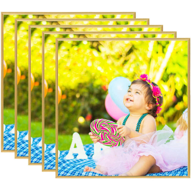 

vidaXL Marcos de foto collage de pared o mesa 5 uds dorado MDF 40x40cm - Oro