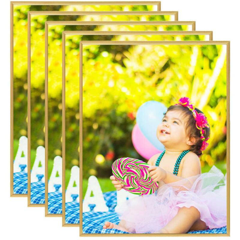 

vidaXL Marcos de foto collage de pared o mesa 5 uds dorado MDF 40x50cm - Oro