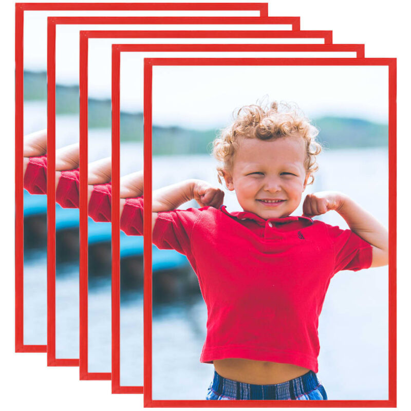 

vidaXL Marcos de foto collage de pared o mesa 5 uds rojo MDF 70x90cm - Rojo