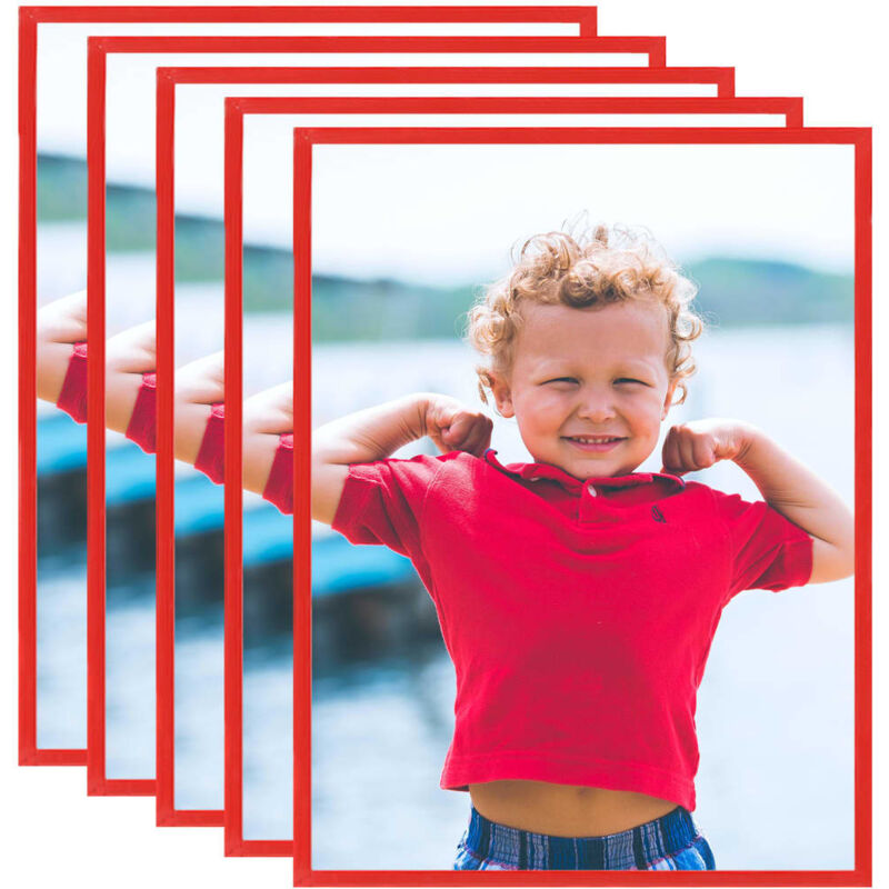 

vidaXL Marcos de foto collage de pared o mesa 5uds rojo MDF 50x60 cm - Rojo