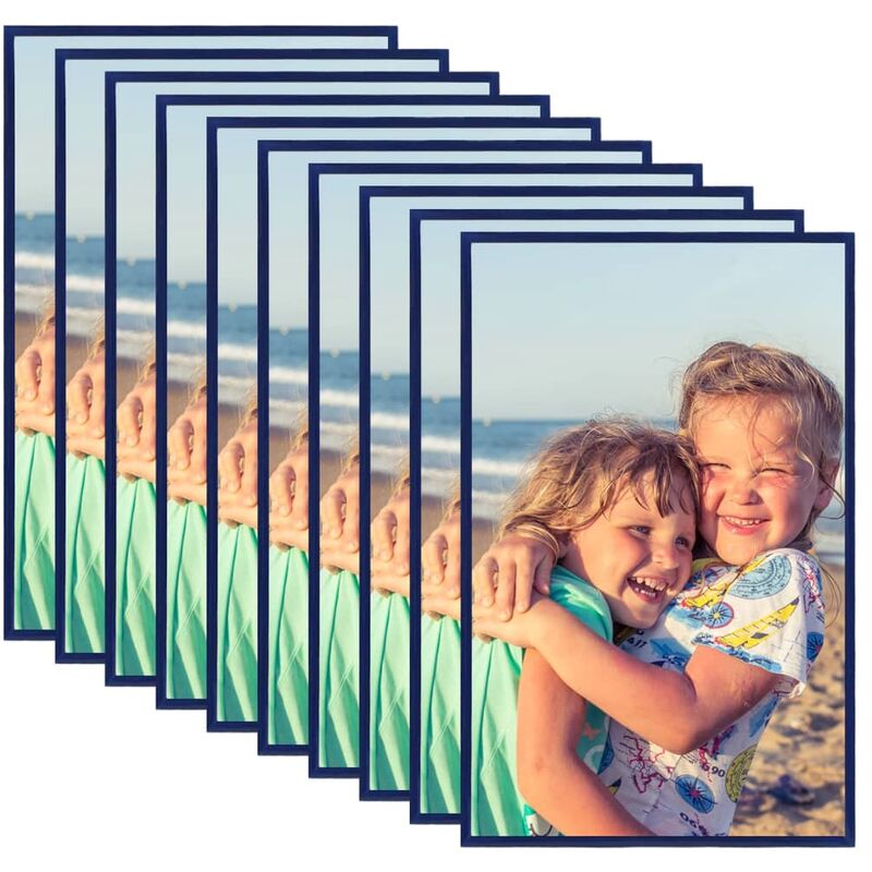 

vidaXL Marcos de foto collage de pared/mesa 10 uds azul MDF 10x15 cm - Azul