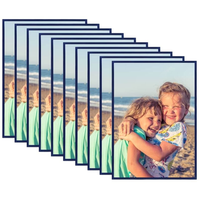 

Marcos de foto collage de pared/mesa 10 uds azul MDF 15x21 cm - Azul - Vidaxl