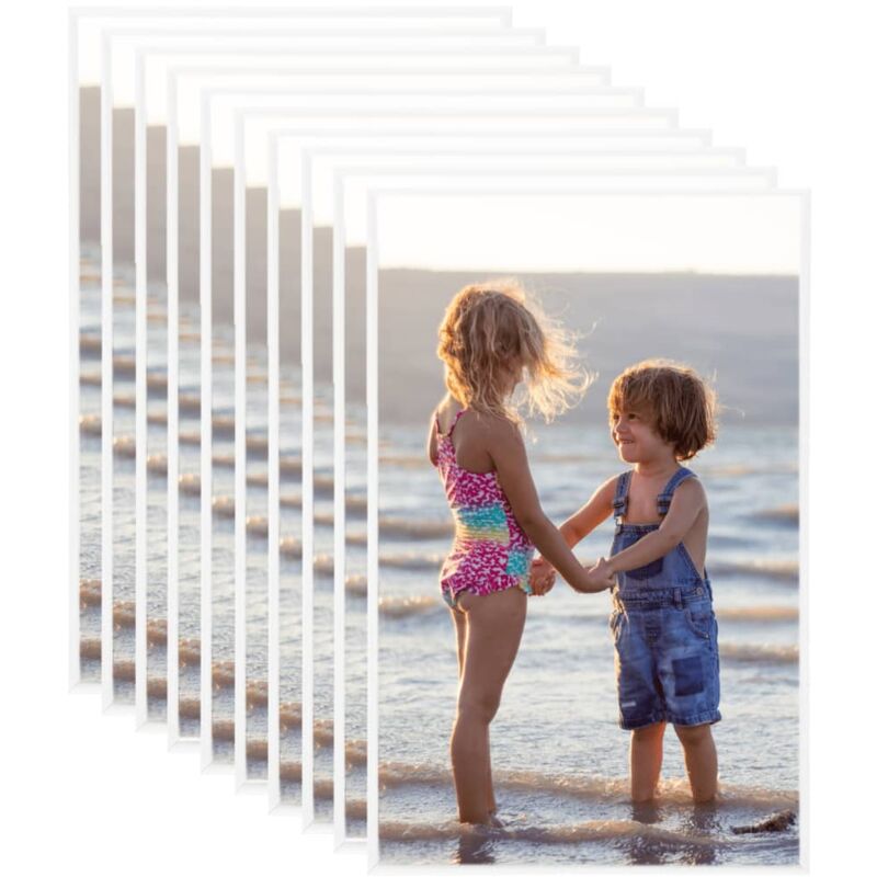 

Marcos de foto collage de pared/mesa 10 uds blanco MDF 10x15cm - Blanco - Vidaxl