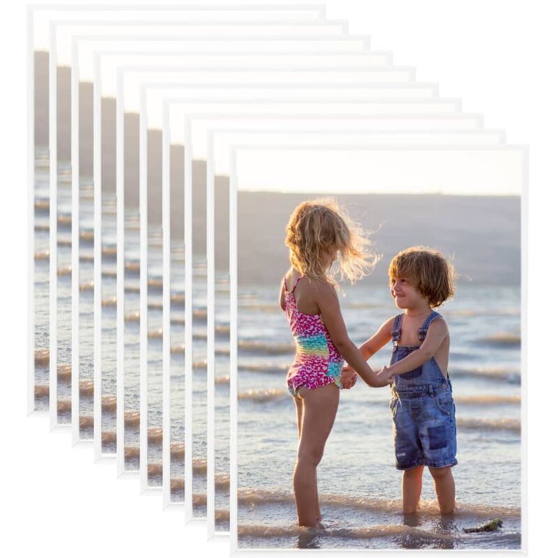 

vidaXL Marcos de foto collage de pared/mesa 10 uds blanco MDF 18x24cm - Blanco