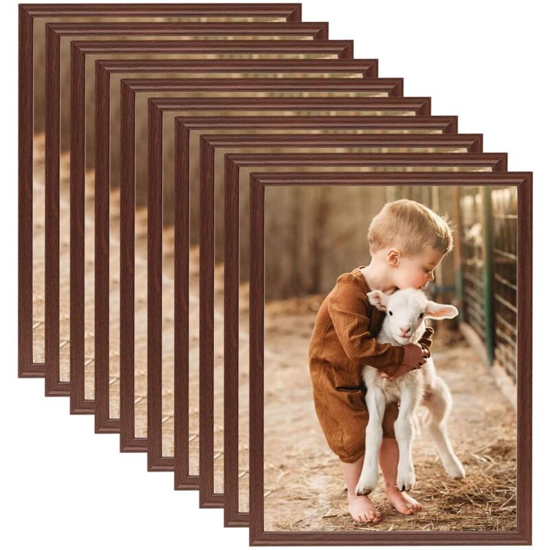 

vidaXL Marcos de foto collage de pared/mesa 10 uds marrón MDF 20x25cm - Marrón