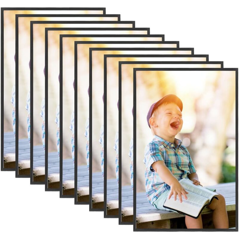 

Marcos de foto collage de pared/mesa 10 uds negro MDF 13x18cm - Negro - Vidaxl