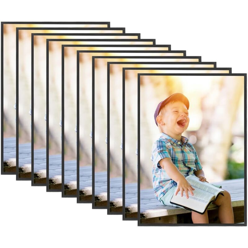 

Marcos de foto collage de pared/mesa 10 uds negro MDF 15x21 cm - Negro - Vidaxl