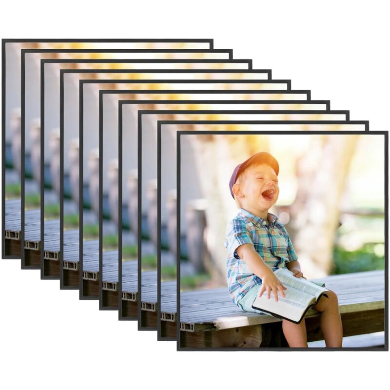 

vidaXL Marcos de foto collage de pared/mesa 10 uds negro MDF 20x20cm - Negro
