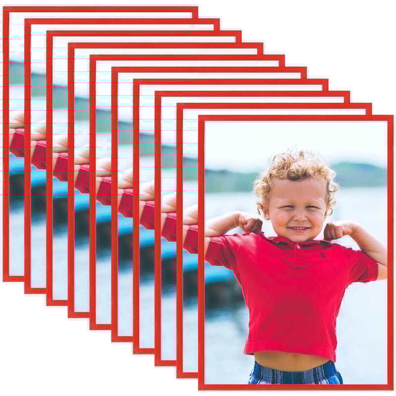 

Marcos de foto collage de pared/mesa 10 uds rojo MDF 15x21 cm - Rojo - Vidaxl