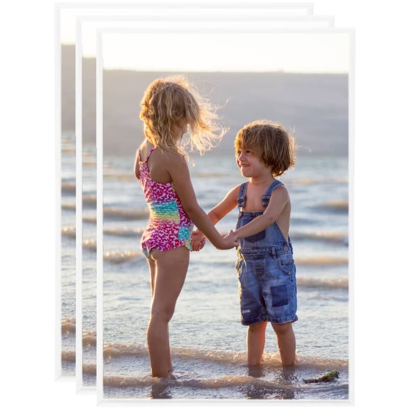 

Marcos de foto collage de pared/mesa 3 uds blanco MDF 21x29,7cm - Blanco - Vidaxl