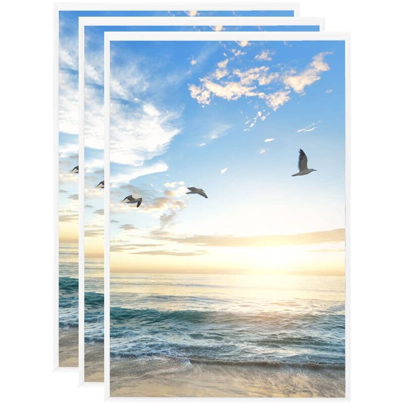 

vidaXL Marcos de foto collage de pared/mesa 3 uds blanco MDF 28x35 cm - Blanco