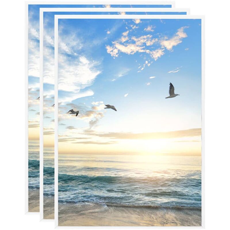 

vidaXL Marcos de foto collage de pared/mesa 3 uds blanco MDF 29,7x42cm - Blanco
