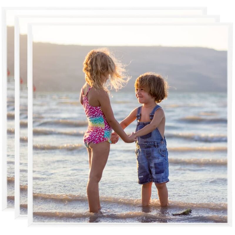 

vidaXL Marcos de foto collage de pared/mesa 3 uds blanco MDF 30x30 cm - Blanco