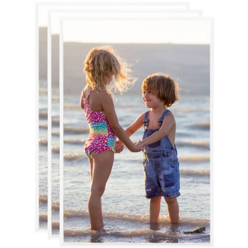 

vidaXL Marcos de foto collage de pared/mesa 3 uds blanco MDF 70x90 cm - Blanco