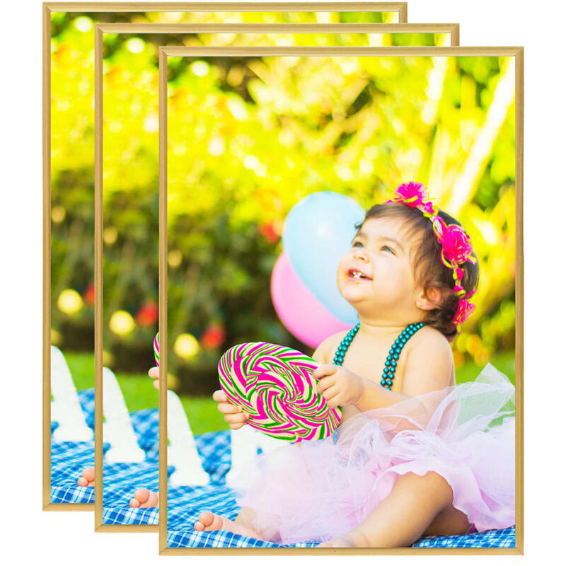 

Marcos de foto collage de pared/mesa 3 uds dorado MDF 15x21cm - Oro - Vidaxl