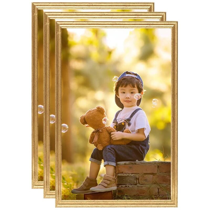 

vidaXL Marcos de foto collage de pared/mesa 3 uds dorado MDF 42x59,4cm - Oro