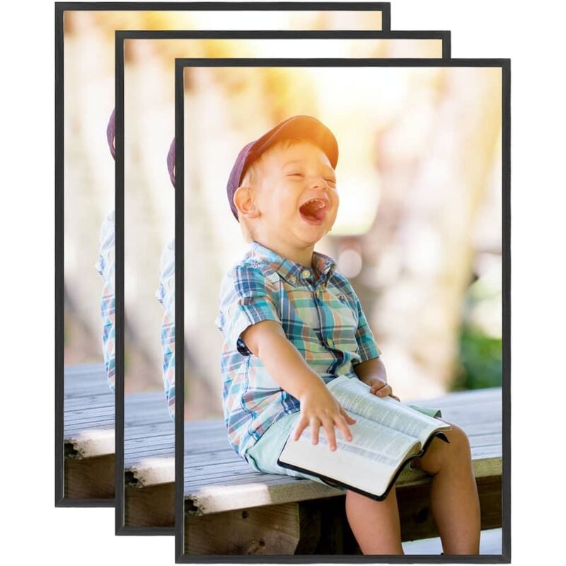 

vidaXL Marcos de foto collage de pared/mesa 3 uds negro MDF 28x35 cm - Negro