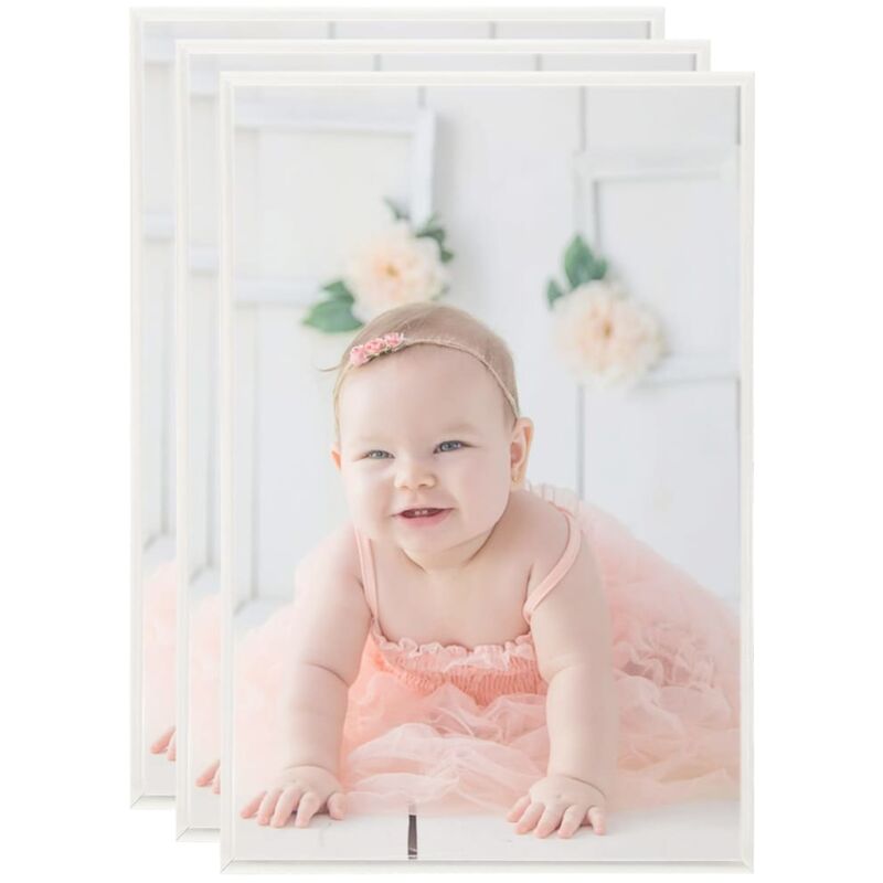 

vidaXL Marcos de foto collage de pared/mesa 3 uds plateado MDF 28x35cm - Plateado