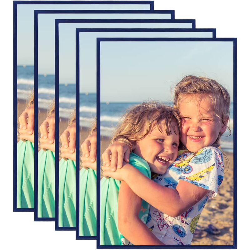 

vidaXL Marcos de foto collage de pared/mesa 5 uds azul MDF 21x29,7cm - Azul