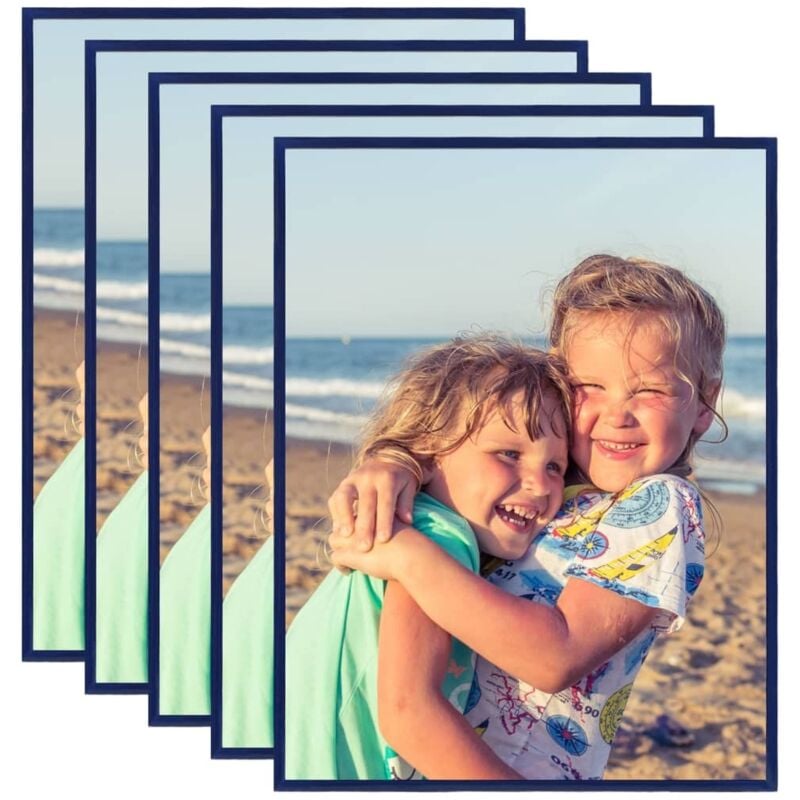 

vidaXL Marcos de foto collage de pared/mesa 5 uds azul MDF 40x50 cm - Azul