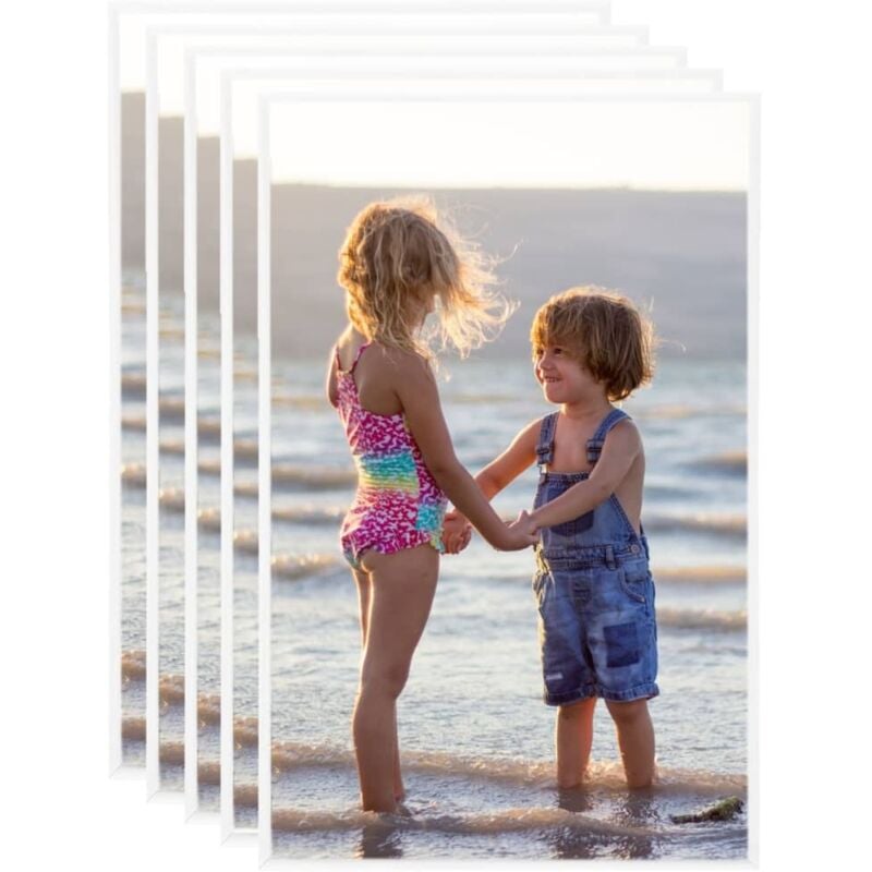 

Marcos de foto collage de pared/mesa 5 uds blanco MDF 10x15 cm - Blanco - Vidaxl