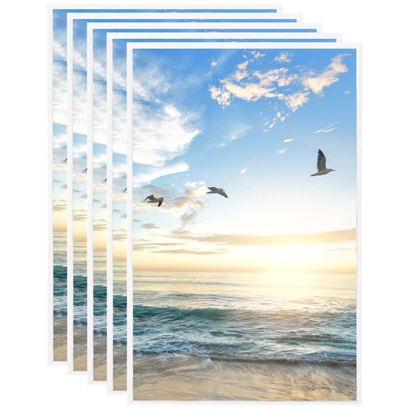 

vidaXL Marcos de foto collage de pared/mesa 5 uds blanco MDF 13x18 cm - Blanco