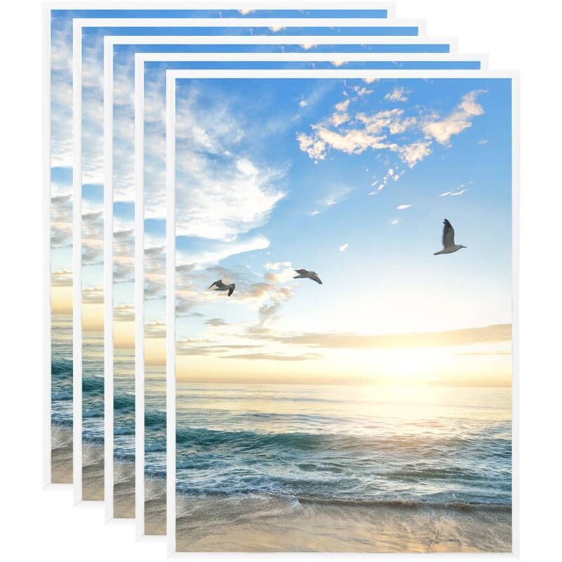 

vidaXL Marcos de foto collage de pared/mesa 5 uds blanco MDF 15x21 cm - Blanco