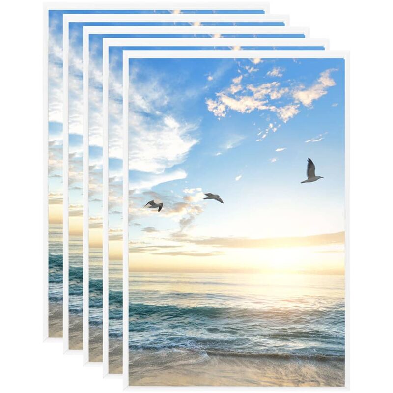

Marcos de foto collage de pared/mesa 5 uds blanco MDF 28x35 cm - Blanco - Vidaxl