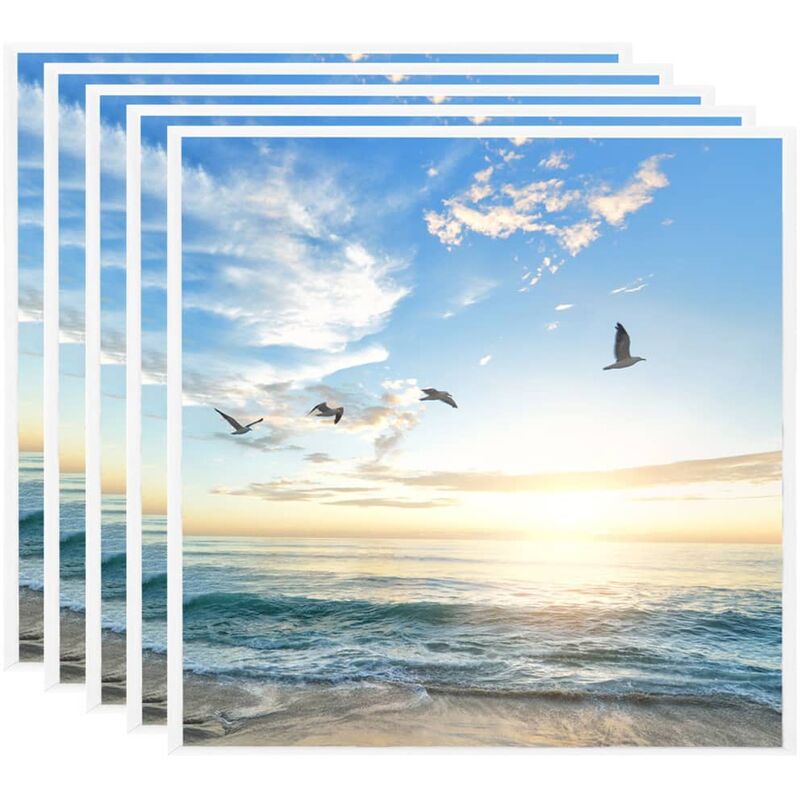 

vidaXL Marcos de foto collage de pared/mesa 5 uds blanco MDF 40x40 cm - Blanco