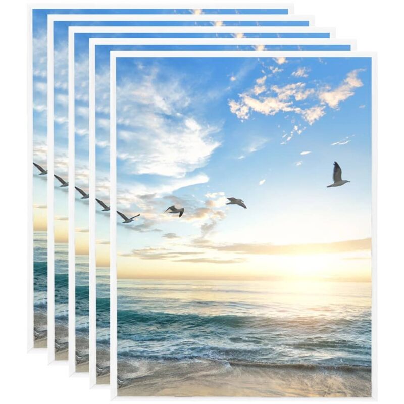 

vidaXL Marcos de foto collage de pared/mesa 5 uds blanco MDF 40x50 cm - Blanco